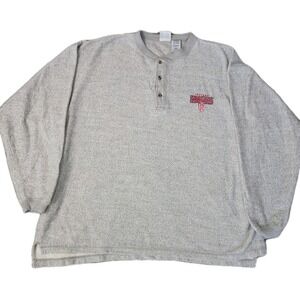 Vintage Indiana Hoosiers Sweatshirt Henley 90s Size 3XL Gray Pro Edge
